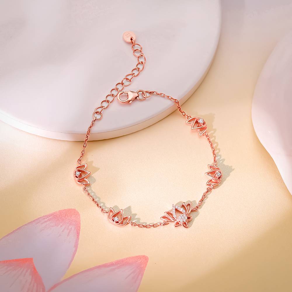 Giva 925 Silver Rose Gold Kamalam Bracelet : BR01066