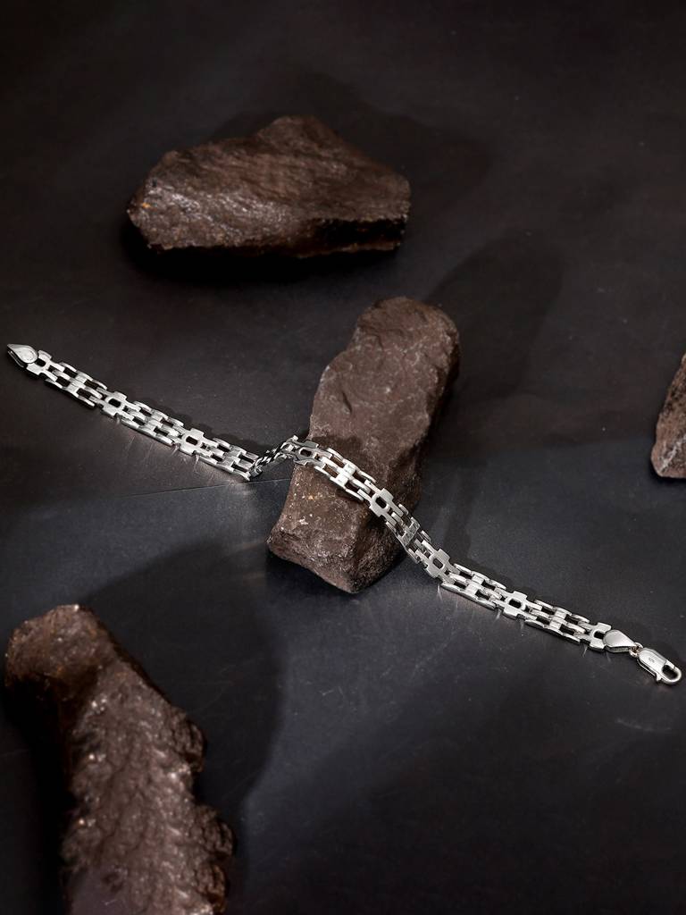 Silver Kingpin Bracelet For Him Adjustable : BR01079