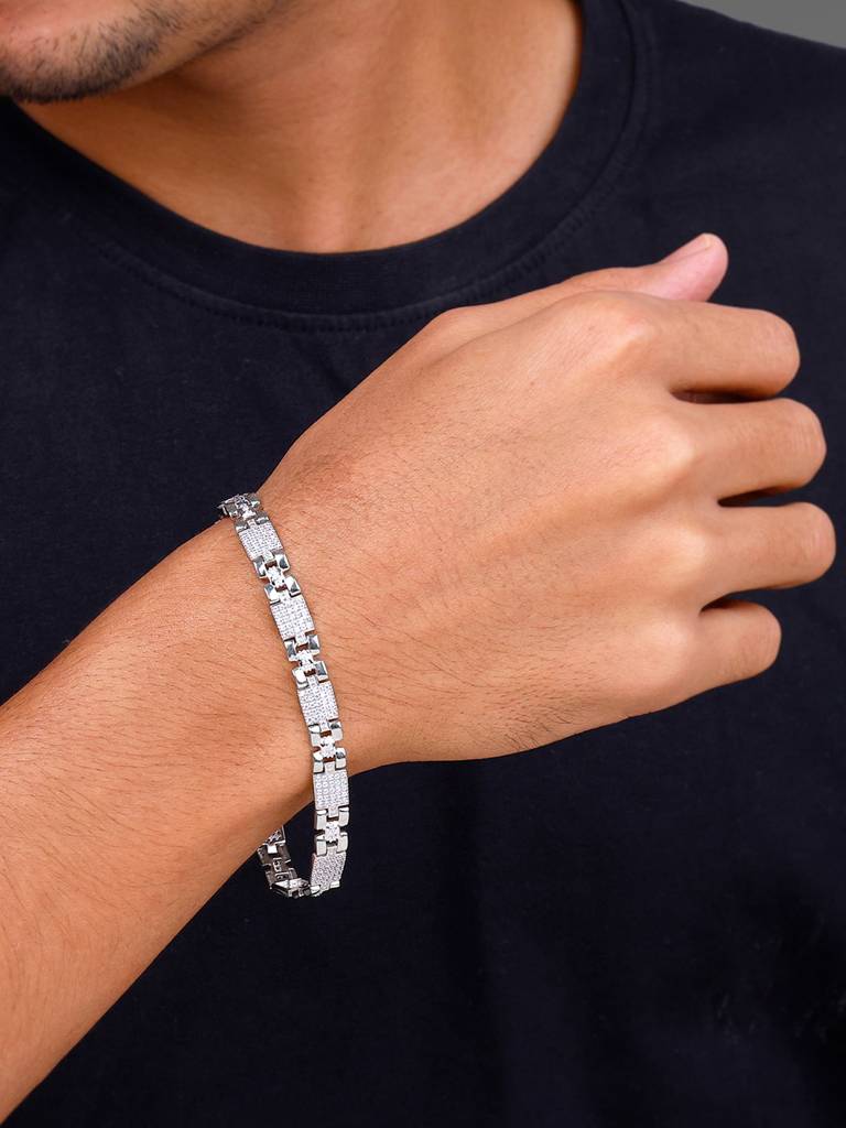 Silver Courage Bracelet For Him Adjustable : BR01080