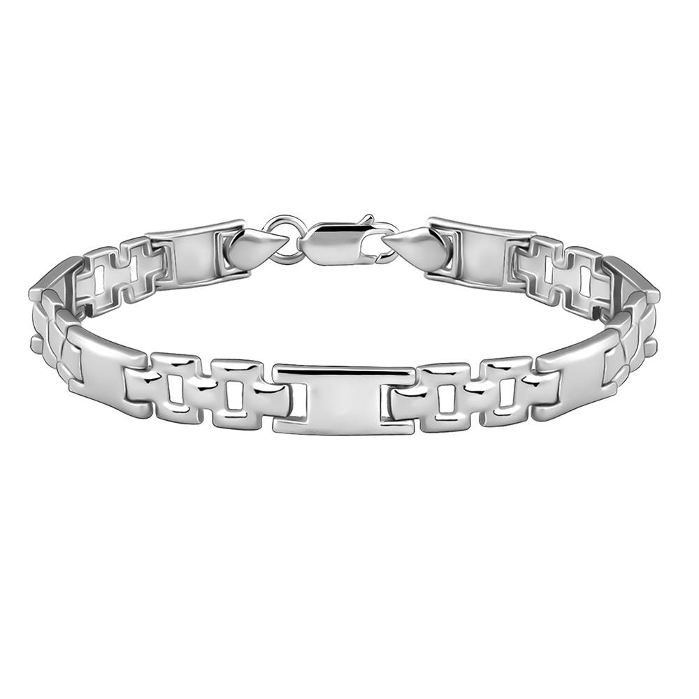 Giva 925 Silver Classic Rectangle Bracelet For Him, Adjustable : BR01082