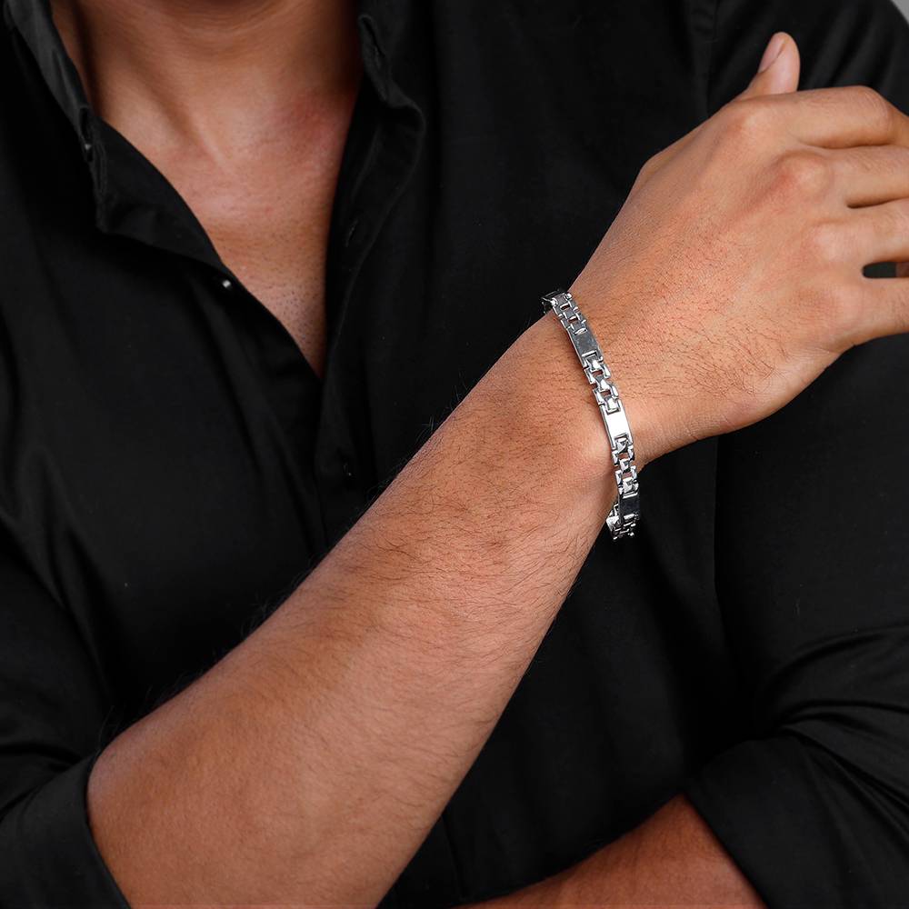 Giva 925 Silver Classic Rectangle Bracelet For Him, Adjustable : BR01082