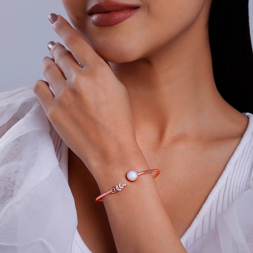 925 Silver Rose Gold Stellar Glow Bracelet : BR01092