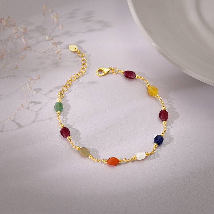 Giva 925 Silver Golden Vivid Beaded Necklace ,Adjustable | Gifts For Women And Girls | Wit : BR01096