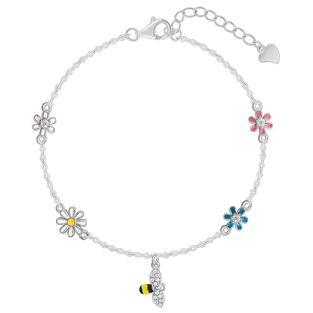 Giva 925 Silver Bee In Bloom Bracelet, Adjustable | Gifts For Women And Girls | With Certificate Of Authenticity And : BR01100