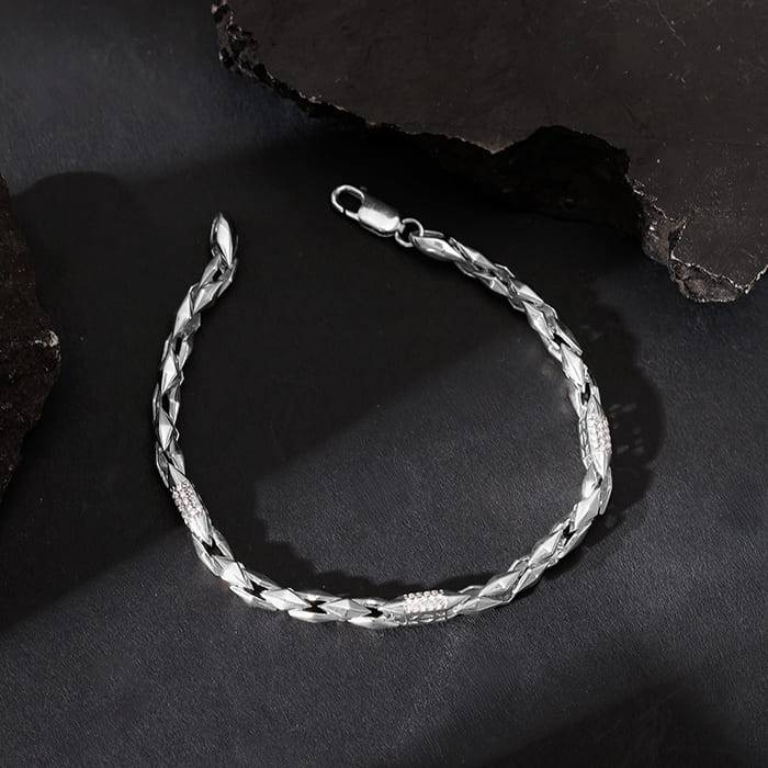 Giva 925 Silver Dude'S Delight Bracelet For Him, Adjustable | Gifts For Women And Girls | With Certi : BR01107
