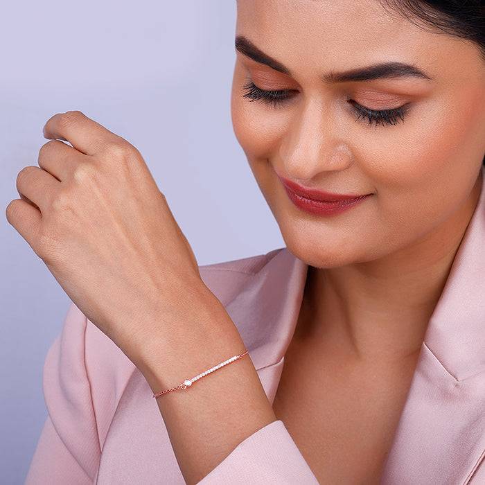 Rose Gold Zircon Minimal Bracelet : BR0110
