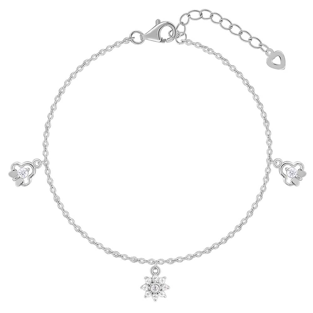 Giva 925 Silver Spring Flower Bracelet, Adjustable | Gifts For Women And Girls | With Certificate Of Authenticity An : BR01111