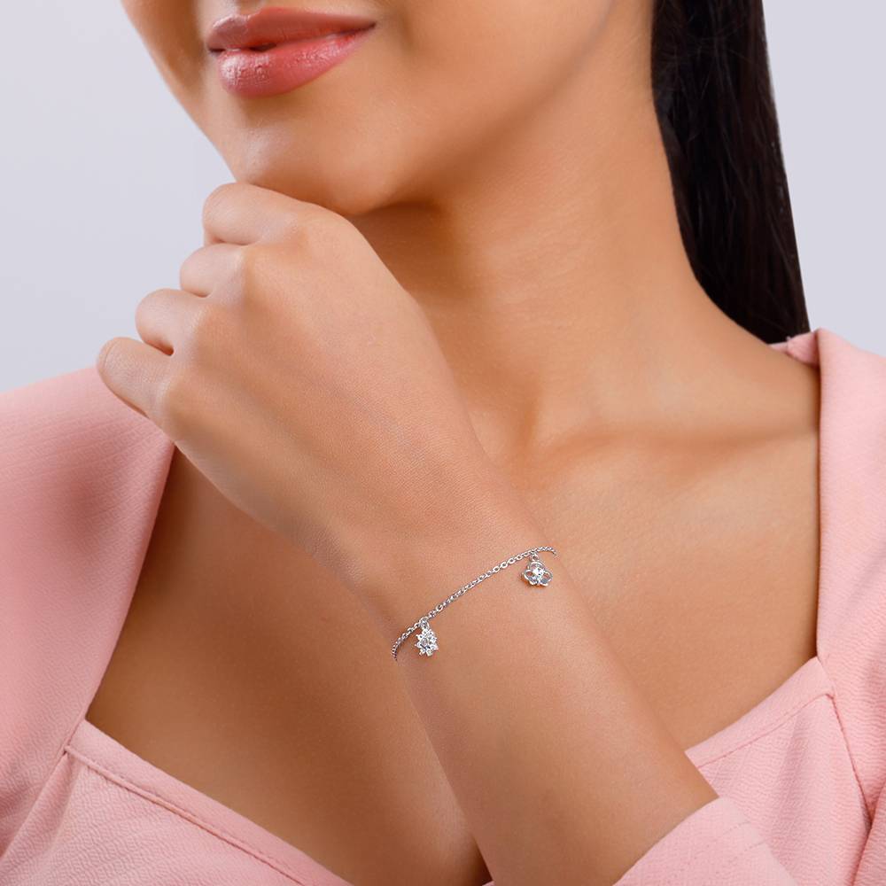 Giva 925 Silver Spring Flower Bracelet, Adjustable | Gifts For Women And Girls | With Certificate Of Authenticity An : BR01111
