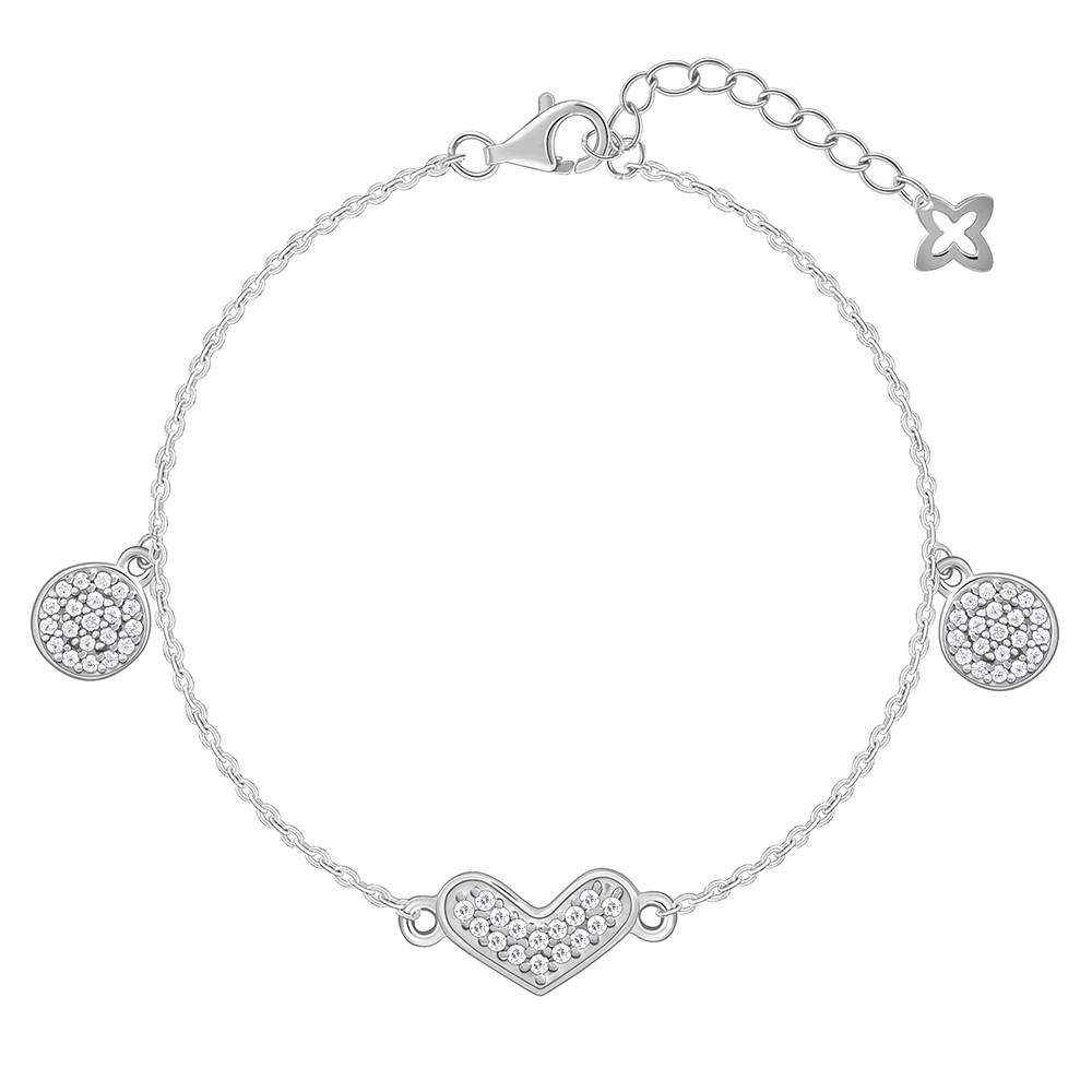 Giva 925 Silver Heartfelt Love Bracelet, Adjustable | Gifts For Women And Girls | With Certificate Of Authenticity A : BR01112