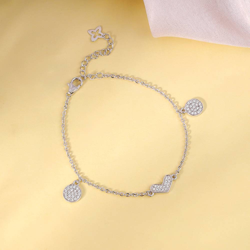 Giva 925 Silver Heartfelt Love Bracelet, Adjustable | Gifts For Women And Girls | With Certificate Of Authenticity A : BR01112