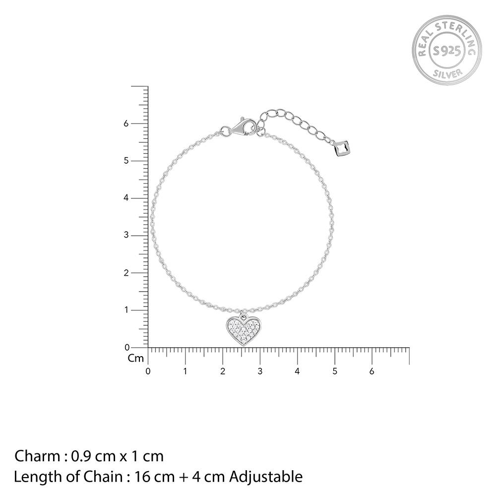 Giva 925 Silver Adorable Love Bracelet, Adjustable | Gifts For Women And Girls | With Certificate Of Authenticity An : BR01115
