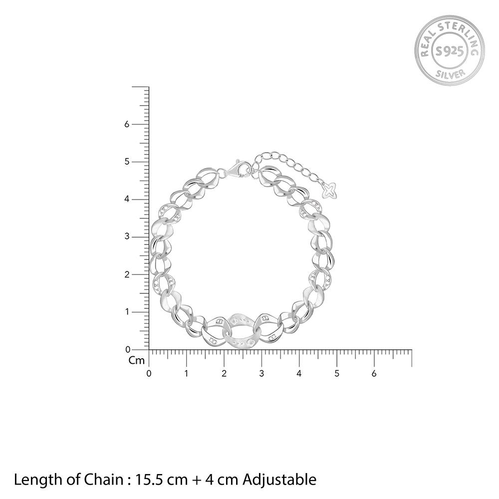 Giva 925 Silver Intertwined Chain Bracelet : BR01126