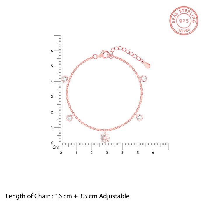 Anushka Sharma Rose Gold Flower Charm Bracelet : BR0112