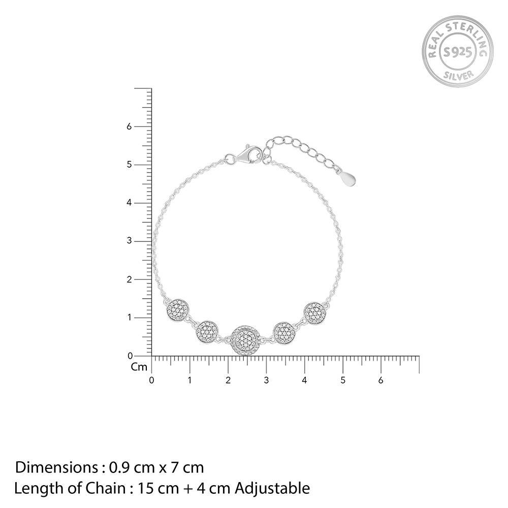 Giva 925 Silver Circle Circus Bracelet, Adjustable | Gifts For Women And Girls | With Certificate Of Authenticity An : BR01130