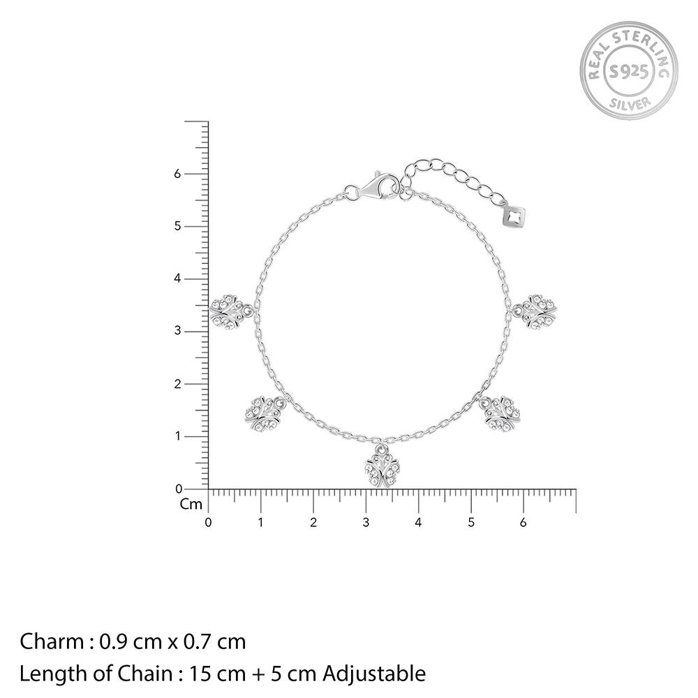 Giva 925 Silver Elegant Butterfly Bracelet, Adjustable | Gifts For Women And Girls | With Certificate Of Authenticit : BR01132