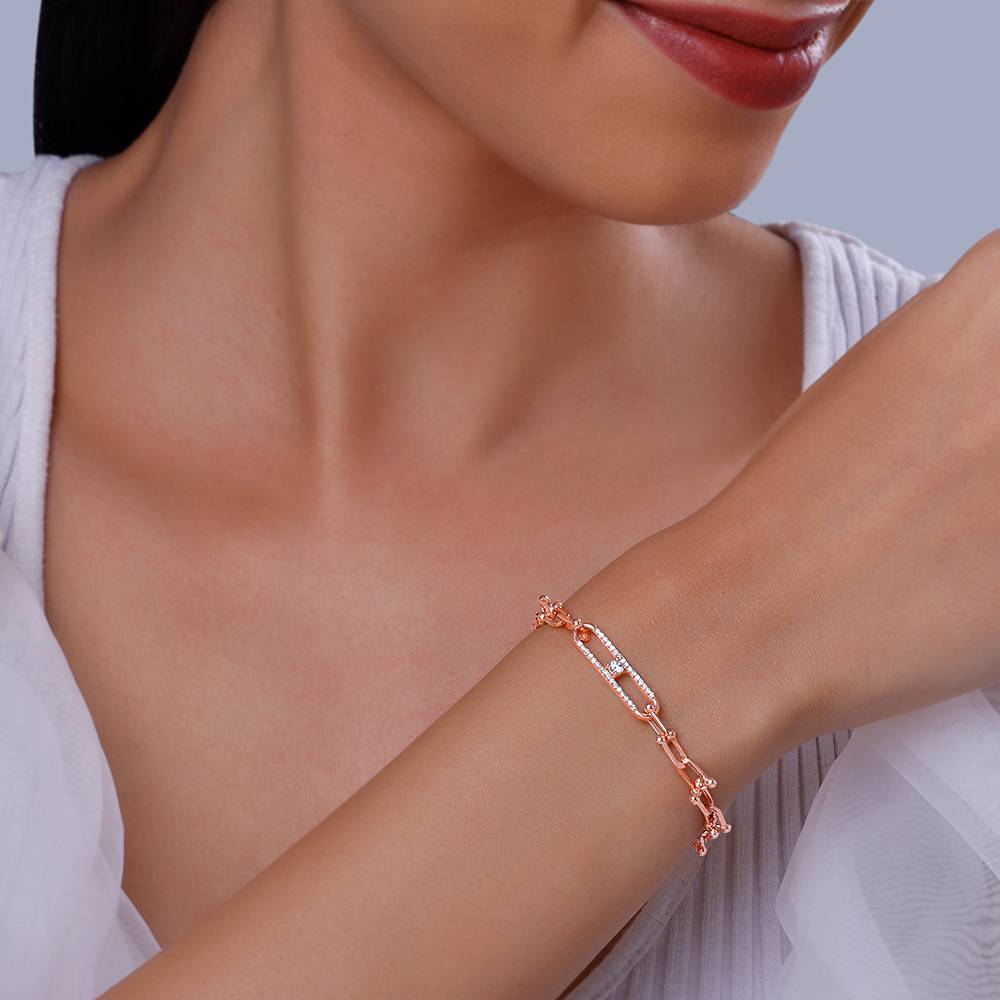 Giva 925 Silver Rose Gold Dreamwave Bracelet : BR01137