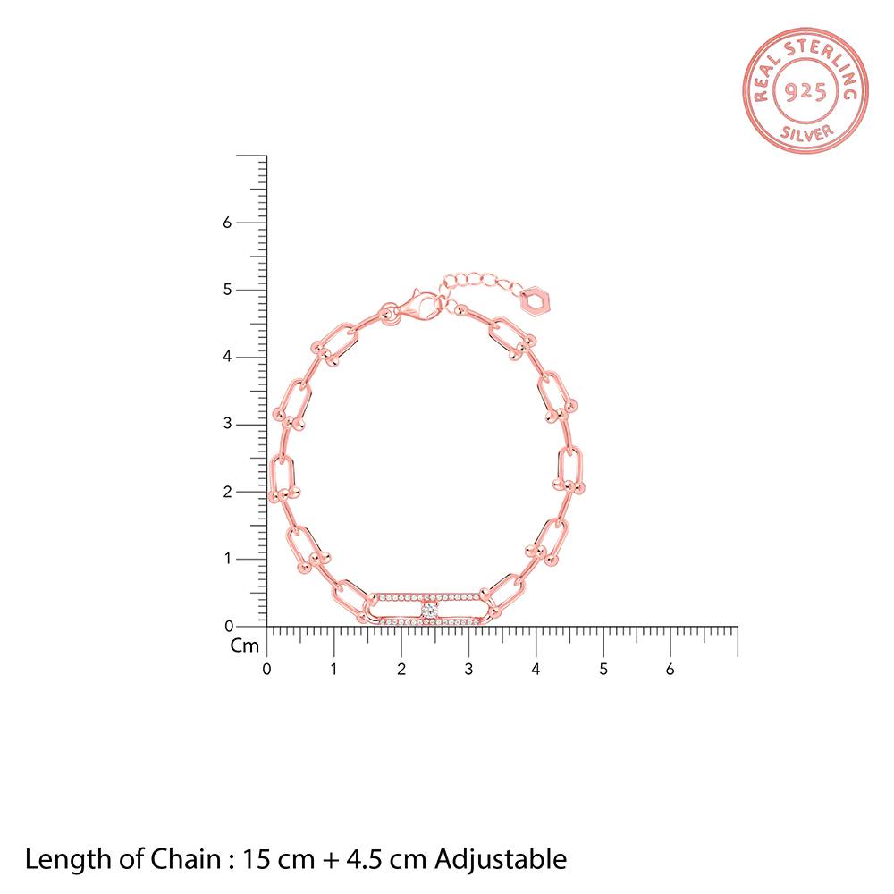 Giva 925 Silver Rose Gold Dreamwave Bracelet : BR01137