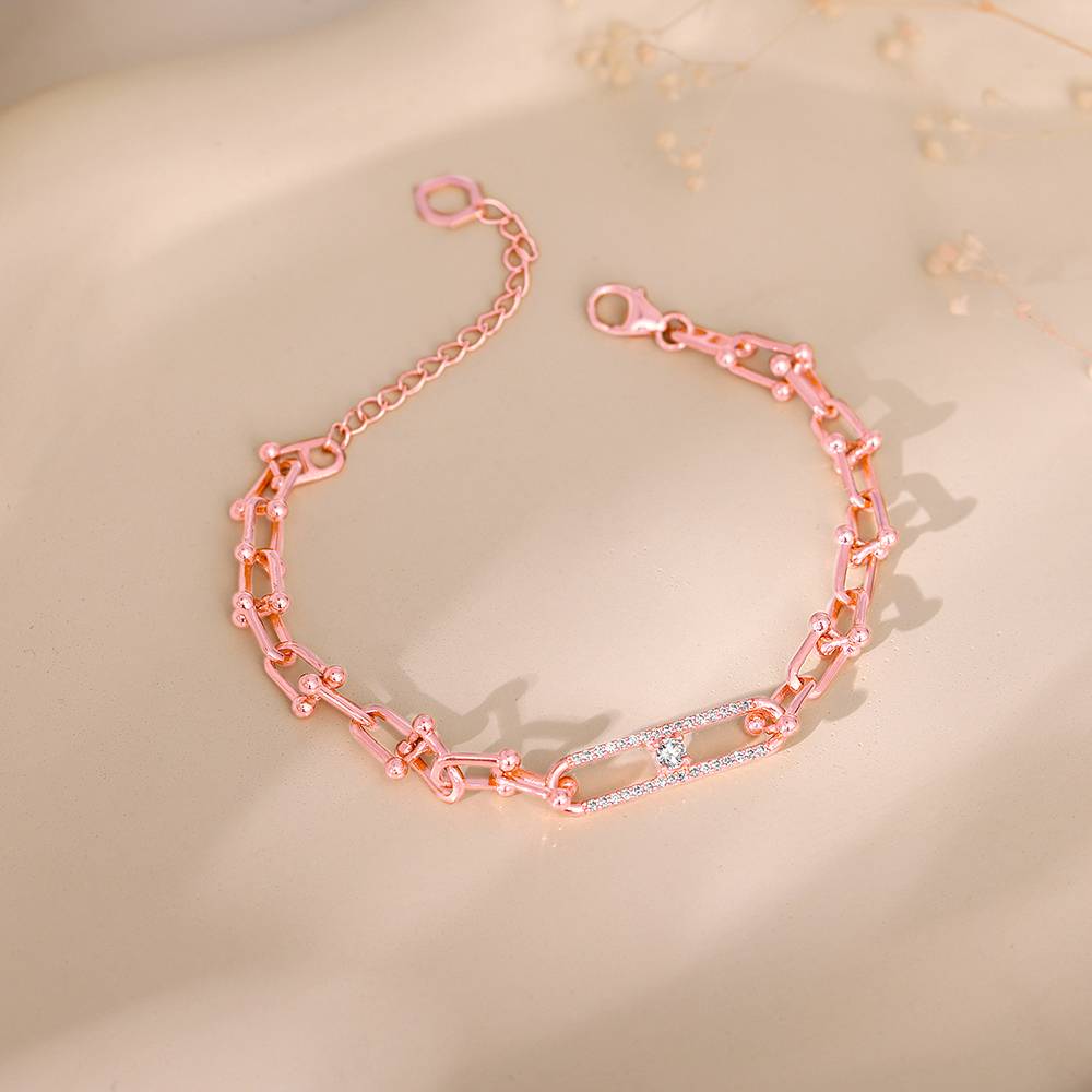 Giva 925 Silver Rose Gold Dreamwave Bracelet : BR01137