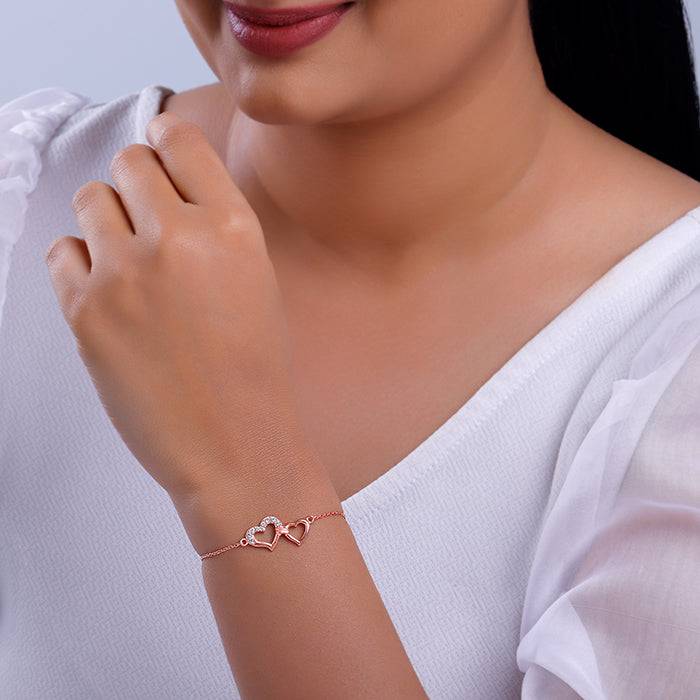Giva 925 Silver Rose Gold Foreverly Bracelet : BR01143
