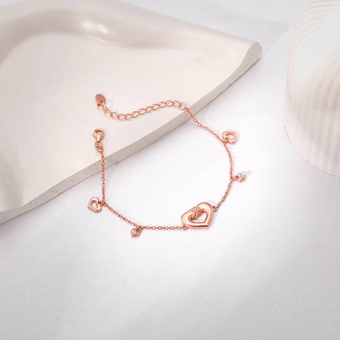 Giva 925 Silver Rose Gold Loveknot Bracelet : BR01150