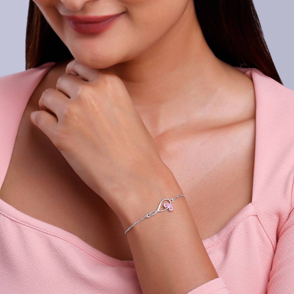 925 Silver Blush Of Love Bracelet, Adjustable : BR01151