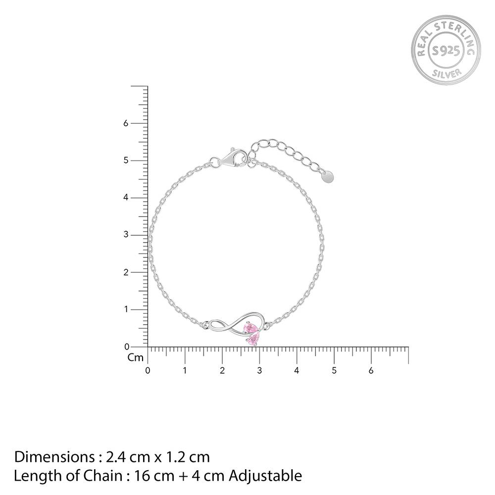 925 Silver Blush Of Love Bracelet, Adjustable : BR01151