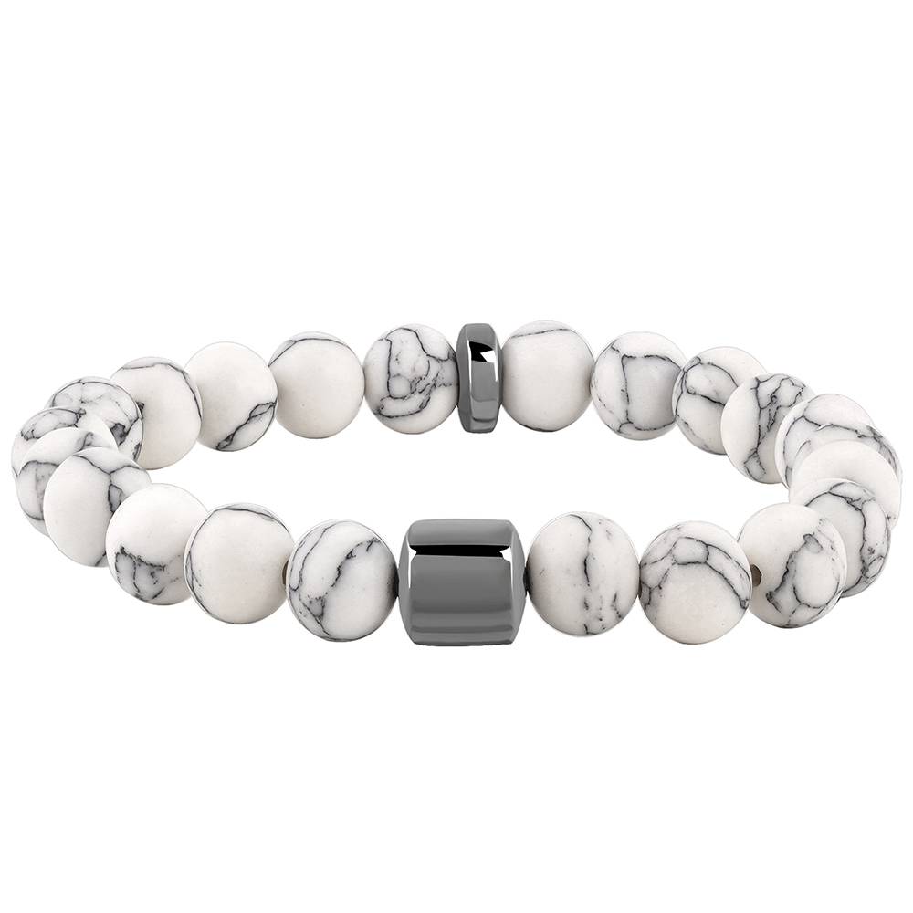 925 Silver Black Rhodium White Howlight Bracelet For Him, Adjustable : BR01159