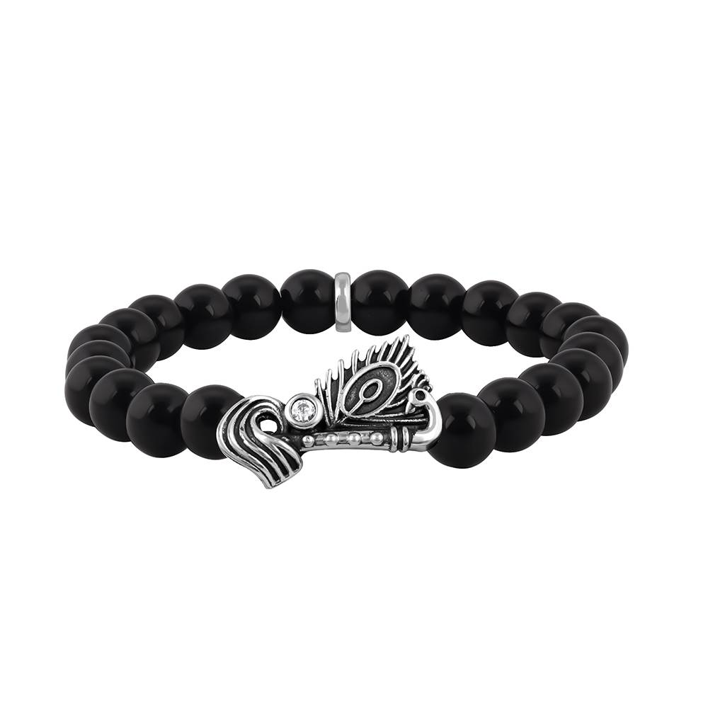925 Oxidised Silver KhanaâS Beads For Him, Adjustable : BR01160