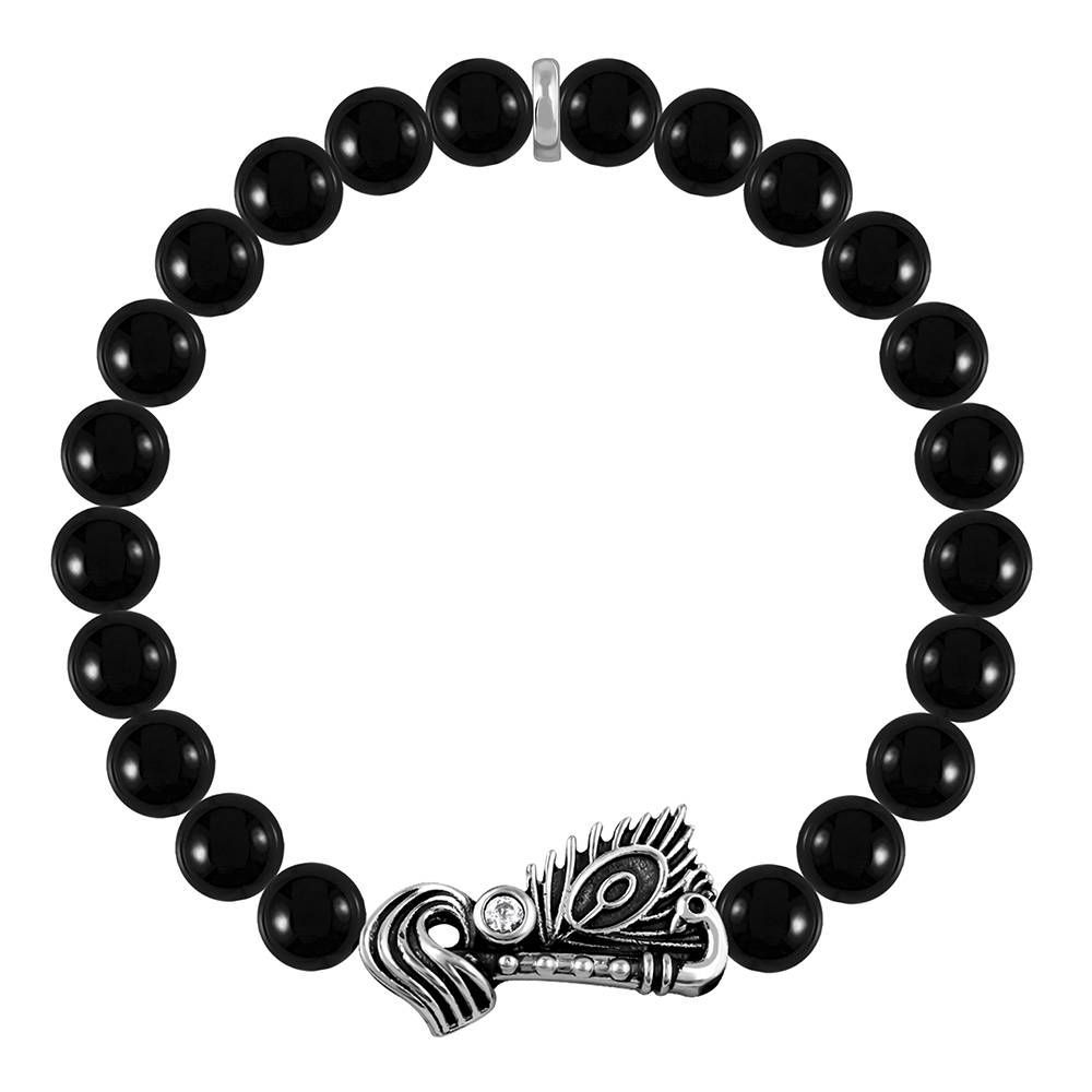 925 Oxidised Silver KhanaâS Beads For Him, Adjustable : BR01160