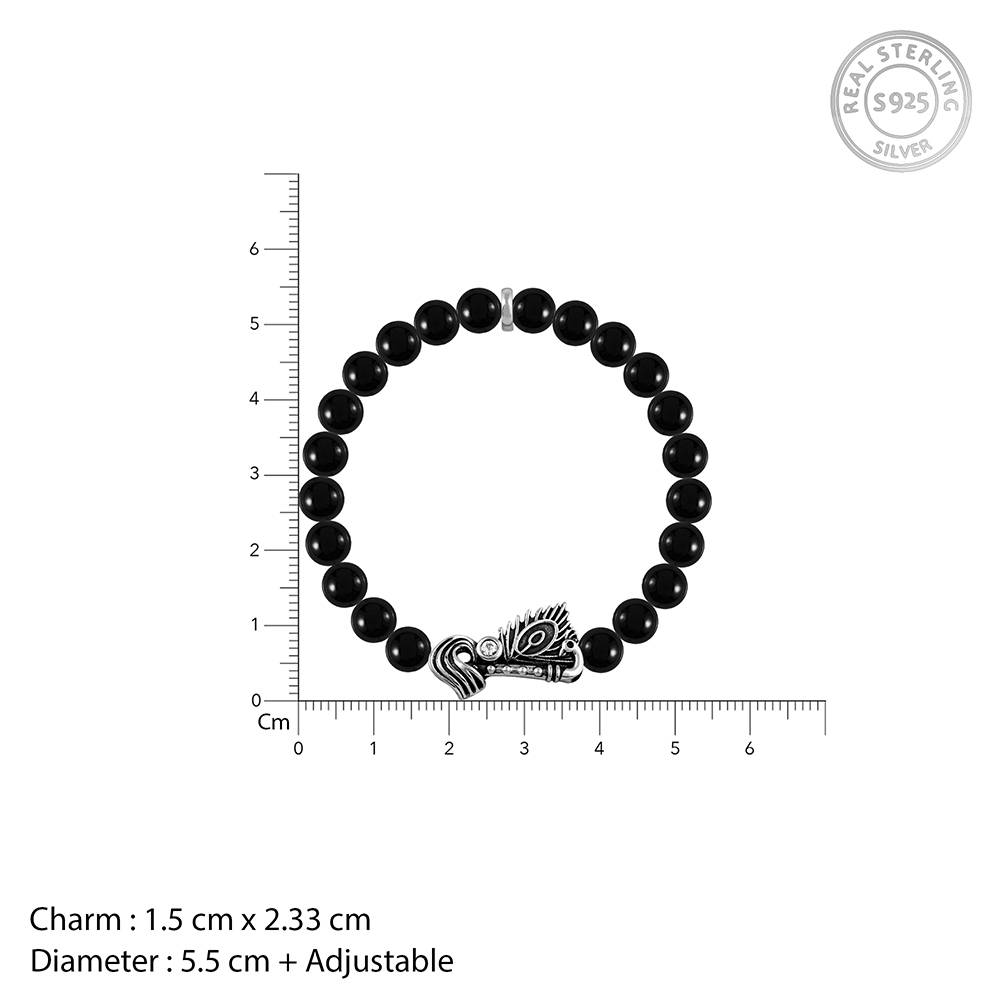 925 Oxidised Silver KhanaâS Beads For Him, Adjustable : BR01160