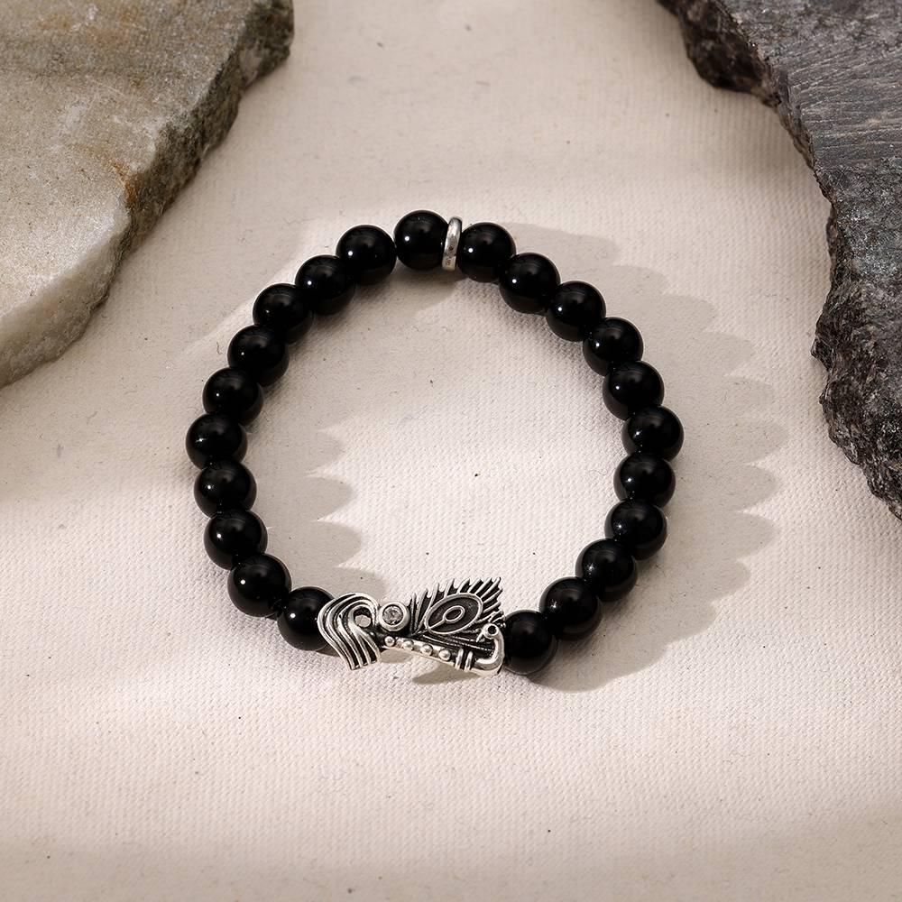 925 Oxidised Silver KhanaâS Beads For Him, Adjustable : BR01160
