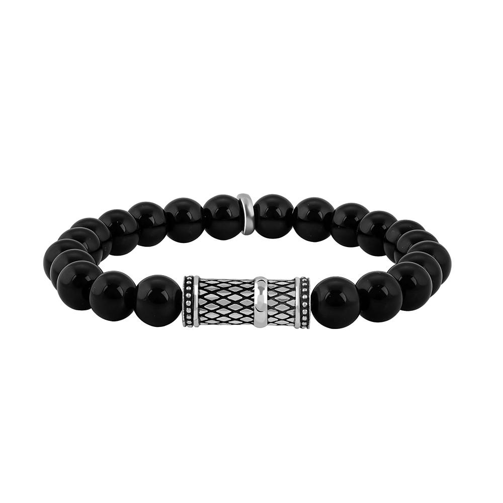 925 Oxidised Silver Damaru Bracelet For Him, Adjustable : BR01166