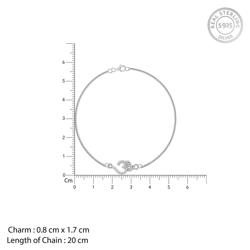 925 Silver Stylish Om Bracelet Rakhi| Raksha Bandhan Rakhi For Men : BR01187