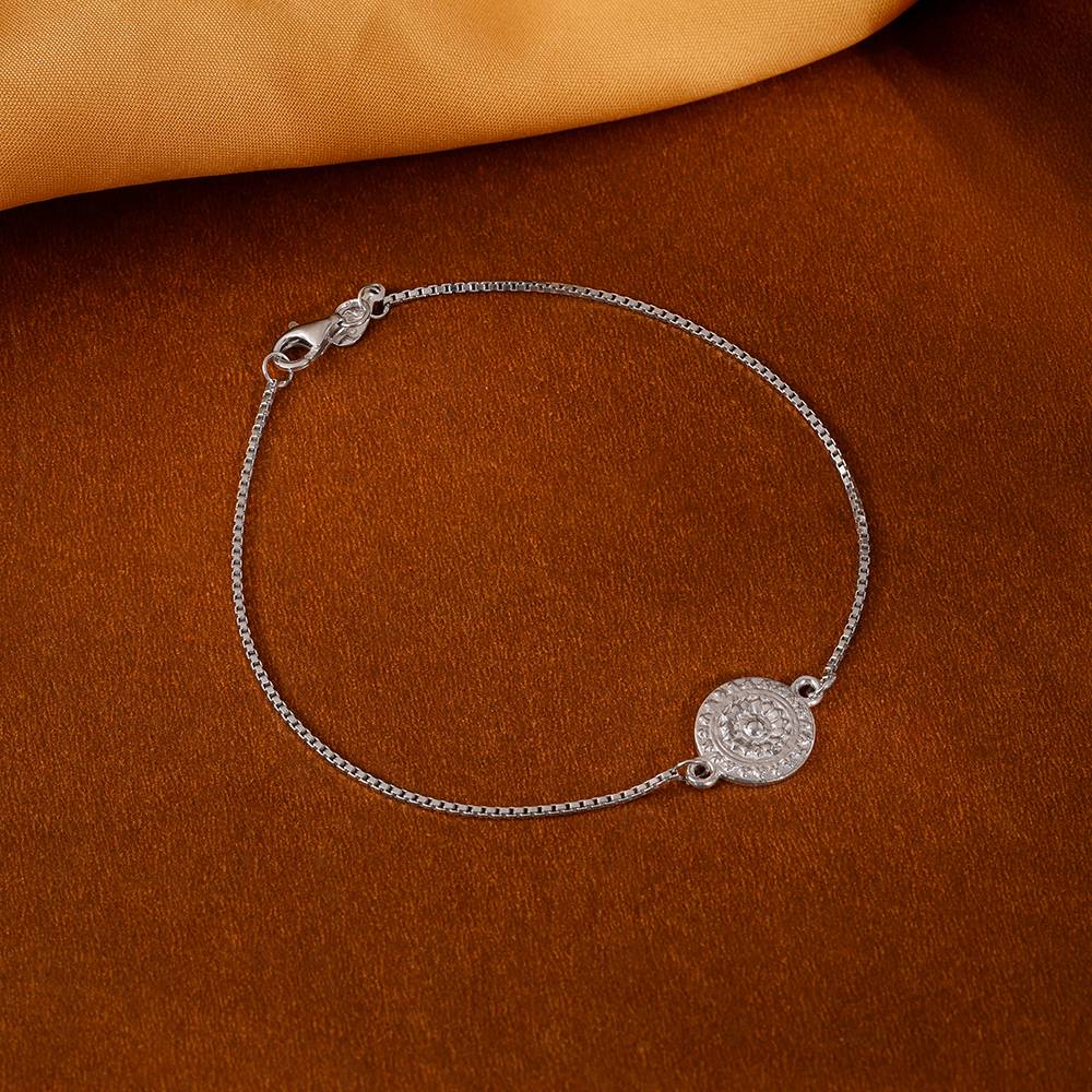 925 Silver Vintage Floral Bracelet Rakhi| Raksha Bandhan Rakhi For Men : BR01204