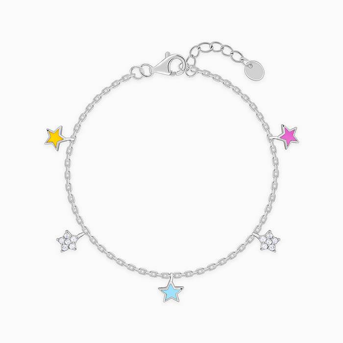 Giva 925 Silver Beautiful Stars Kid'S Bracelet, Adjustable | Gifts For Women And Girls | With Certificate Of Authent : BR01228