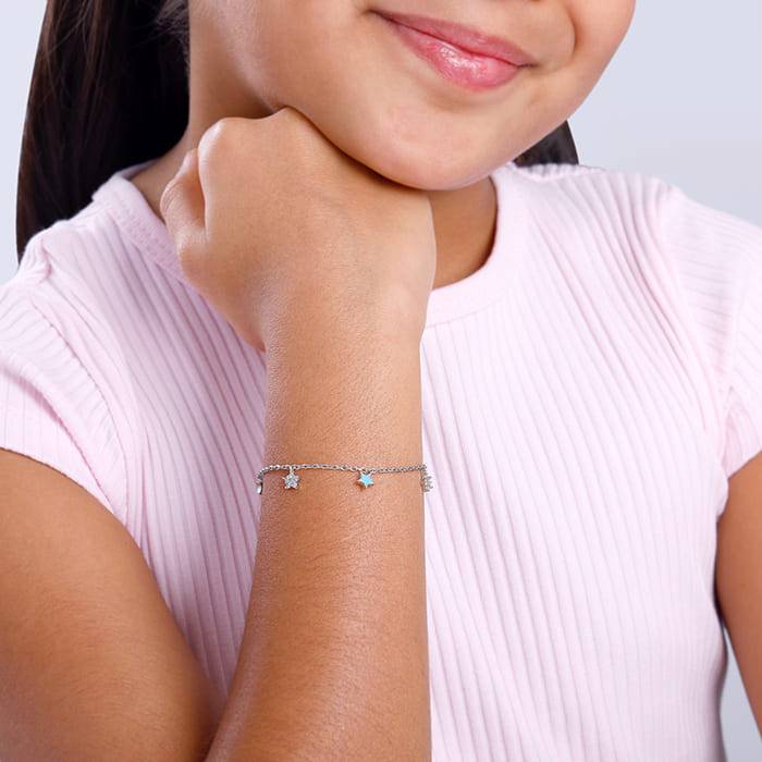 Giva 925 Silver Beautiful Stars Kid'S Bracelet, Adjustable | Gifts For Women And Girls | With Certificate Of Authent : BR01228
