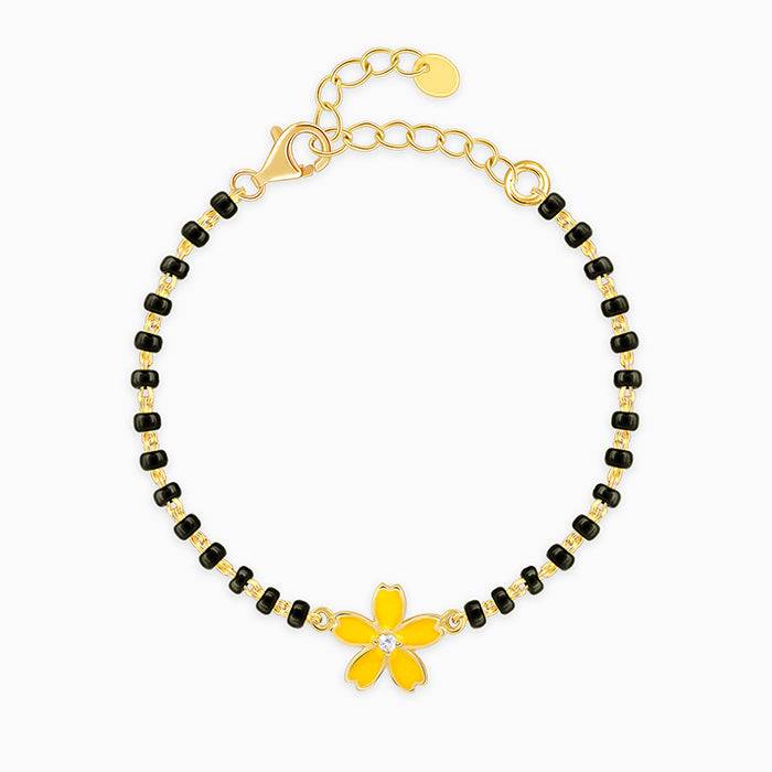 Giva 925 Silver Golden Yellow Flower Kid'S Bracelet, Adjustable | Gifts For Women And Girls | With Certificate Of Au : BR01233