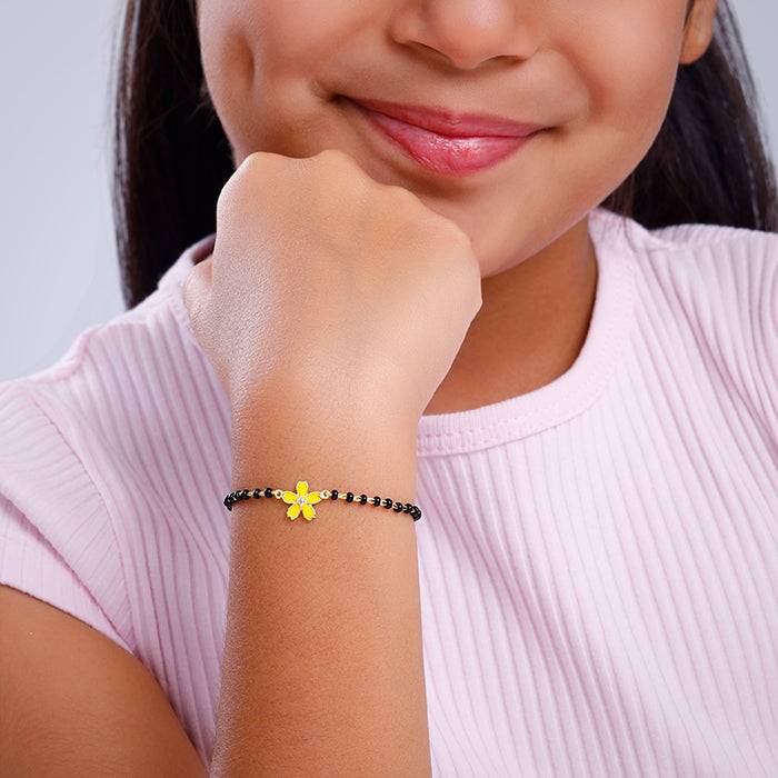 Giva 925 Silver Golden Yellow Flower Kid'S Bracelet, Adjustable | Gifts For Women And Girls | With Certificate Of Au : BR01233