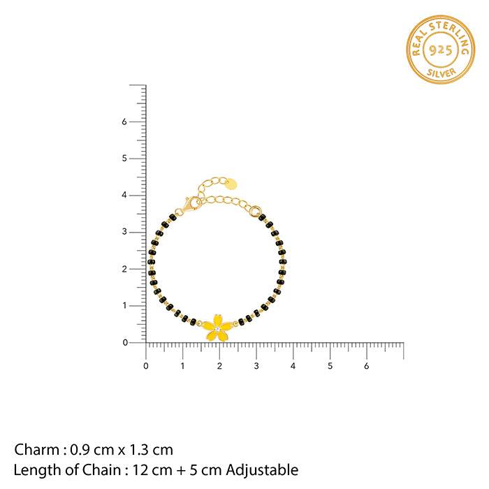 Giva 925 Silver Golden Yellow Flower Kid'S Bracelet, Adjustable | Gifts For Women And Girls | With Certificate Of Au : BR01233