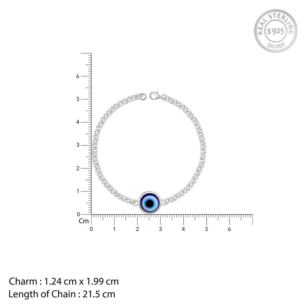 Giva 925 Silver Evil Eye Style Bracelet For Him : BR01237