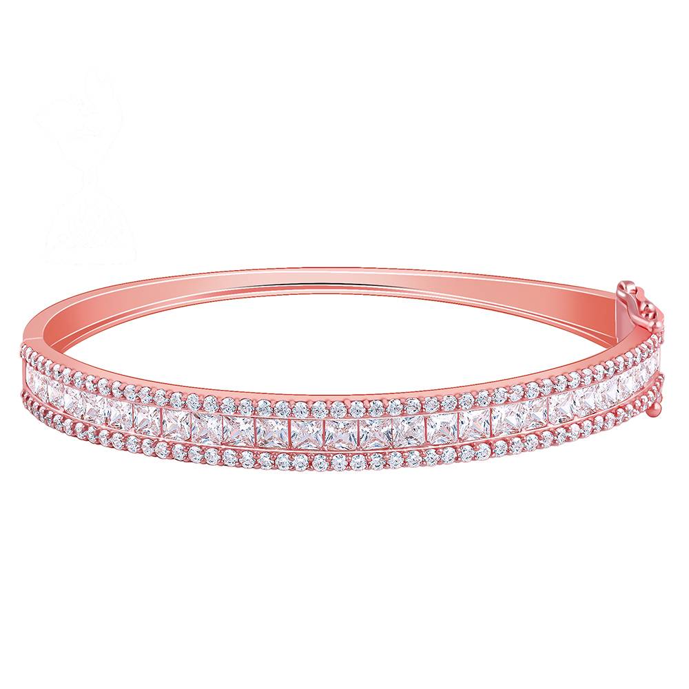 925 Silver Rose Gold Celebrating Bracelet, Adjustable : BR01241