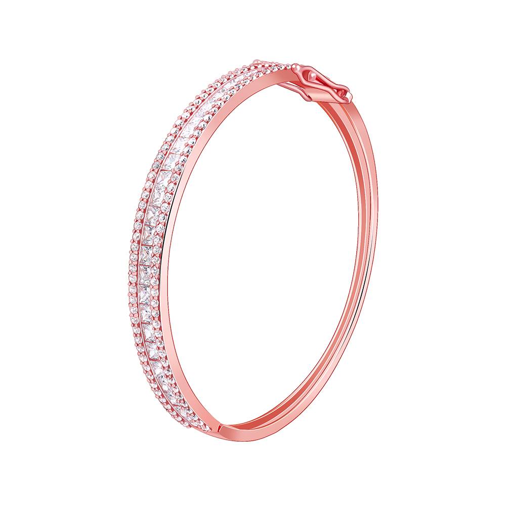 925 Silver Rose Gold Celebrating Bracelet, Adjustable : BR01241
