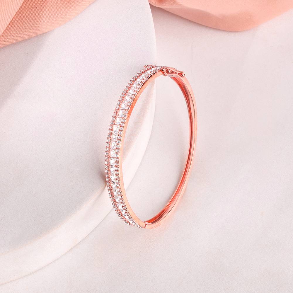 925 Silver Rose Gold Celebrating Bracelet, Adjustable : BR01241