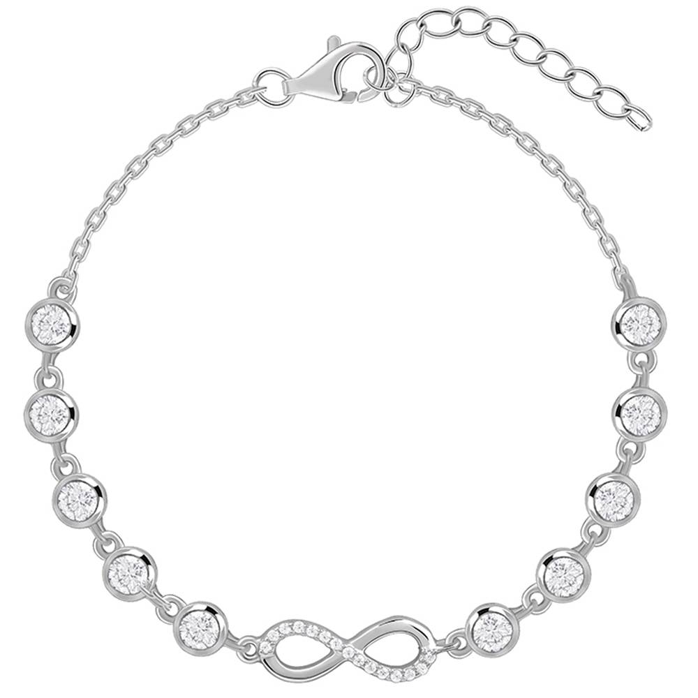 Giva 925 Silver Infinity Linked Bracelet, Adjustable Gifts For