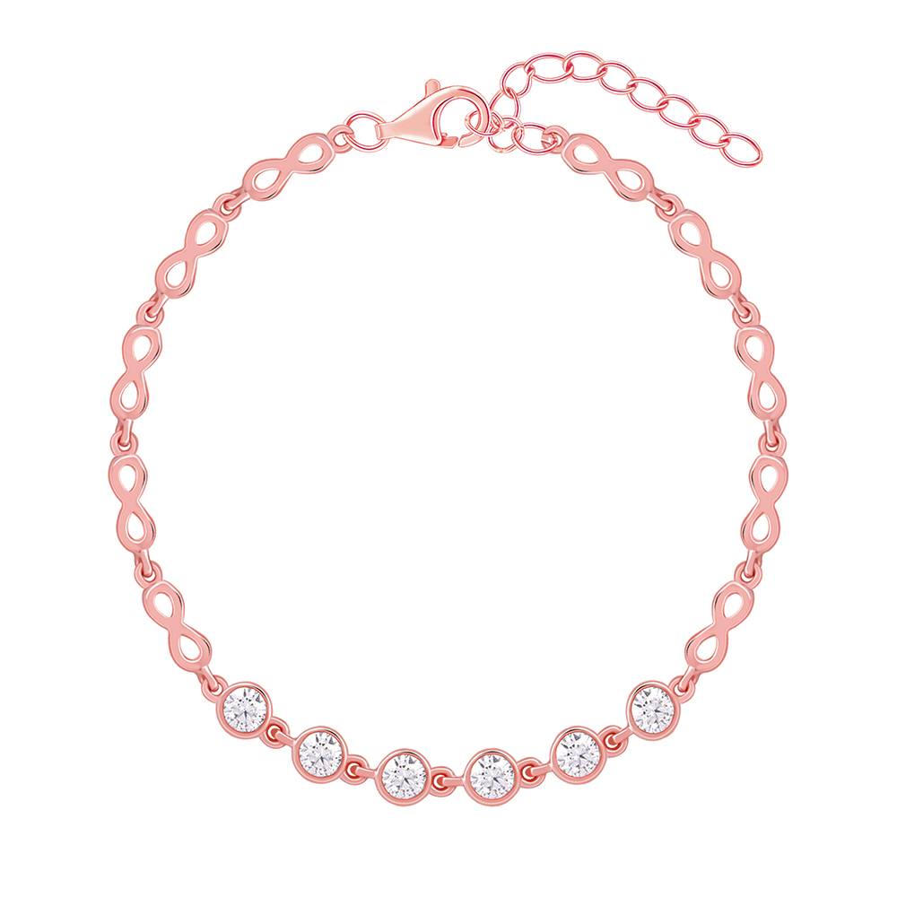 925 Silver Rose Gold Dynamic You Bracelet, Adjustable : BR01248