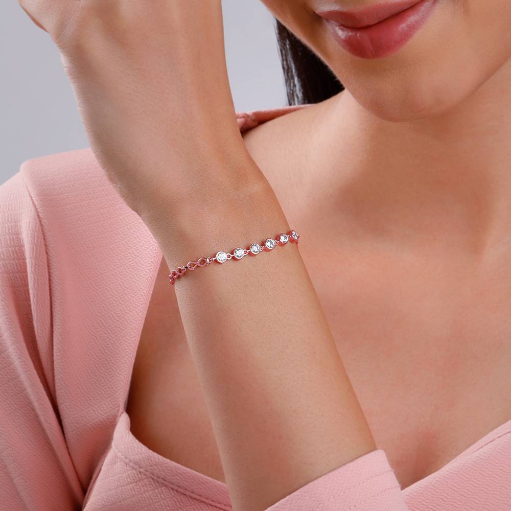 925 Silver Rose Gold Dynamic You Bracelet, Adjustable : BR01248