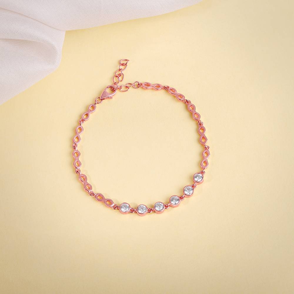 925 Silver Rose Gold Dynamic You Bracelet, Adjustable : BR01248