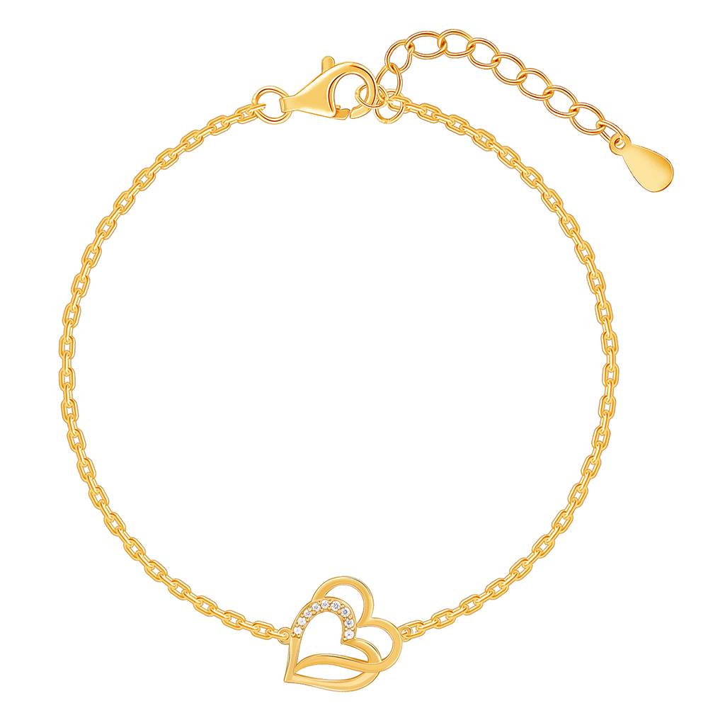 925 Gold Bonded Hearts Bracelet : BR01260