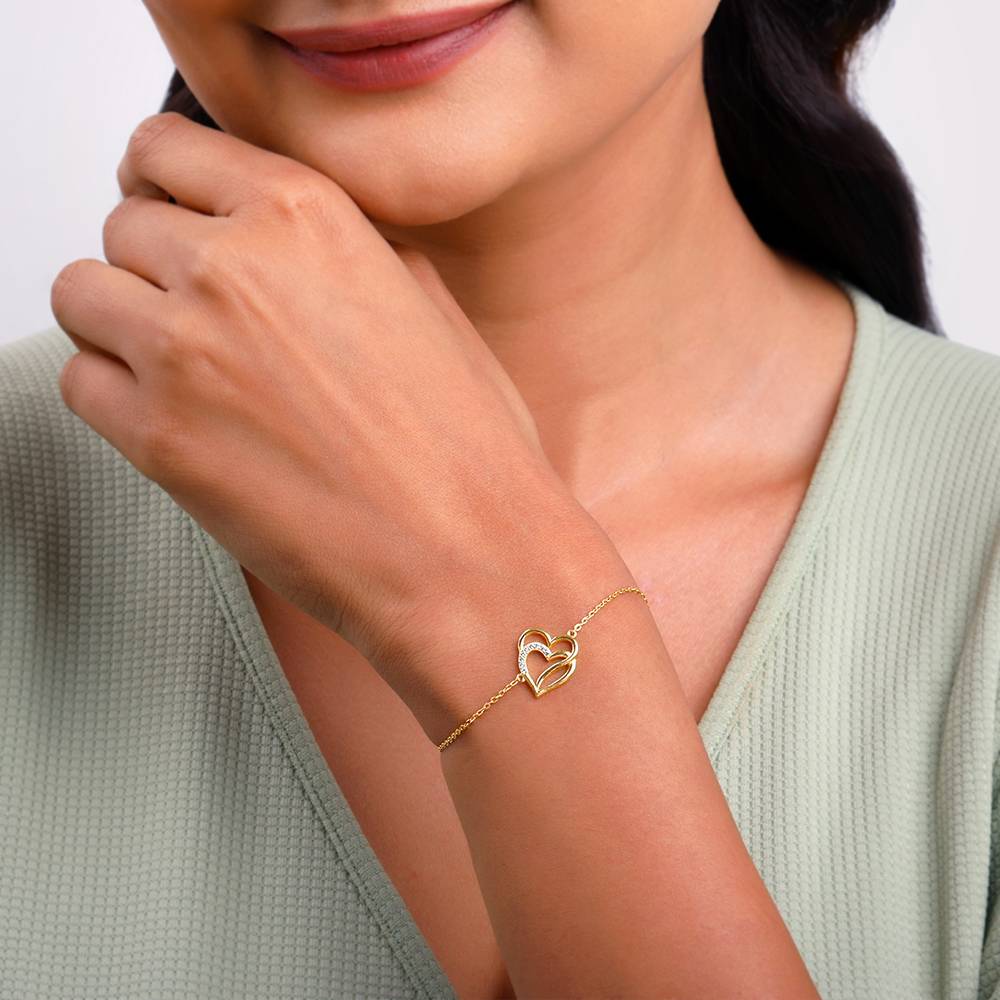 925 Gold Bonded Hearts Bracelet : BR01260