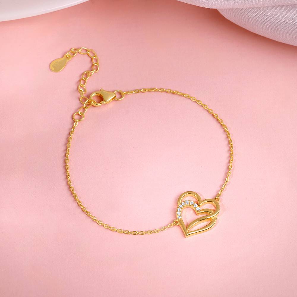 925 Gold Bonded Hearts Bracelet : BR01260